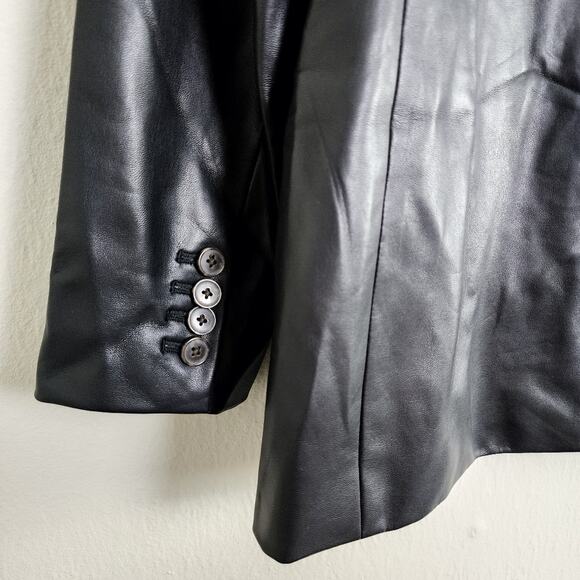NEW J. Crew Willa Classic Black Faux Leather Blazer Size 6 - Picture 14 of 15